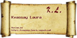 Kvassay Laura névjegykártya